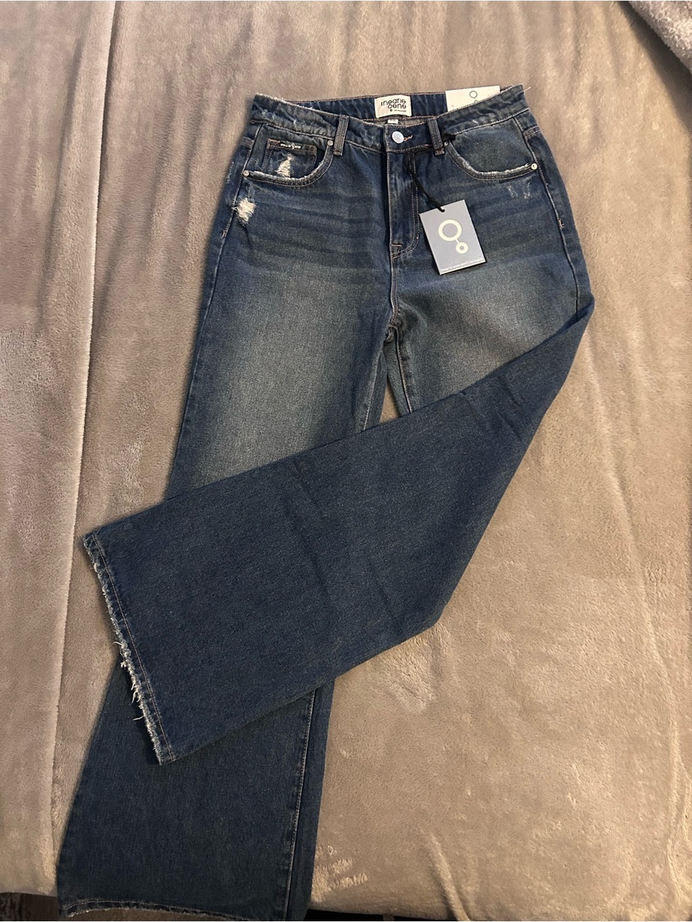 Women's Dark Blue Straight-Leg Jeans - Insane Gene